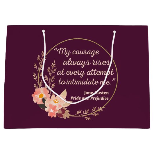 Zitat "Stolz und Vorurteile" I - Niedlicher Stil Große Geschenktüte (Vorderseite)