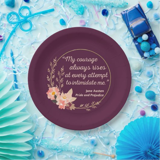 Zitat "Stolz und Vorurteile" I - Niedlicher Stil Pappteller (Party)