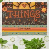 Zitat Sun Heart Fun Chic Personalisierter Name Geschirrtuch (Gefaltet)