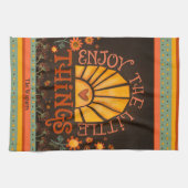 Zitat Sun Heart Fun Chic Personalisierter Name Geschirrtuch (Horizontal)