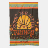 Zitat Sun Heart Fun Chic Personalisierter Name Geschirrtuch (Vertikal)