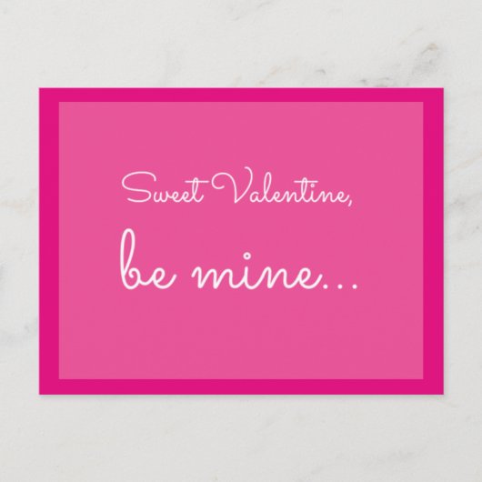 Zitat: Süße Valentine, wie meine Feiertagspostkarte (Vorderseite)