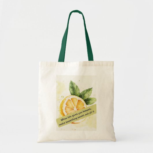 Zitat-Tasche aus Lemon - Fresh & Inspiration Tragetasche (Vorne)