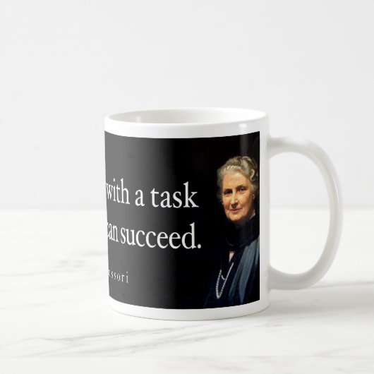 Zitat-Tasse Maria Montessori Kaffeetasse (Rechts)