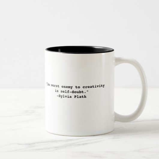 Zitat-Tasse Sylvia Plath Zweifarbige Tasse (Rechts)