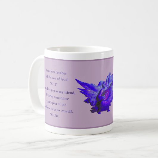 Zitat Tasse, Verzeihung ACIM Geschenk, Lila Engel Kaffeetasse (Vorderseite Links)