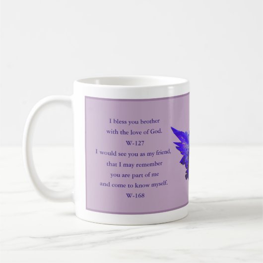 Zitat Tasse, Verzeihung ACIM Geschenk, Lila Engel Kaffeetasse (Links)