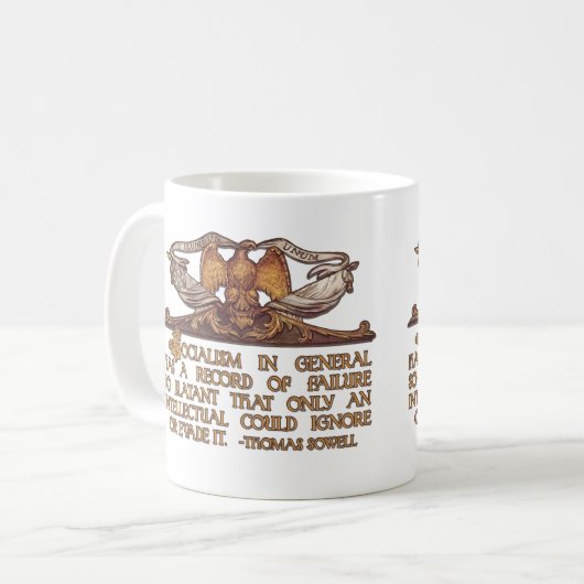 Zitat Thomas Sowell auf Sozialismus Kaffeetasse (Vorderseite Links)