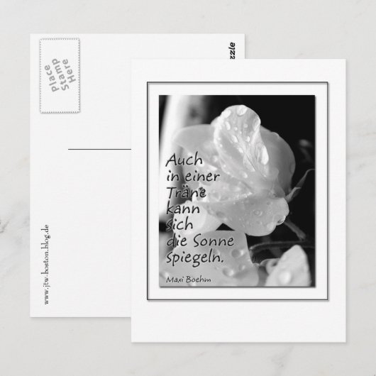 Zitat Traene Postkarte (Vorne/Hinten)