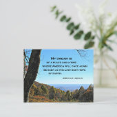 Zitat über Amerika von Abraham Lincoln Postkarte (Stehend Vorderseite)