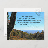 Zitat über Amerika von Abraham Lincoln Postkarte (Vorne/Hinten)