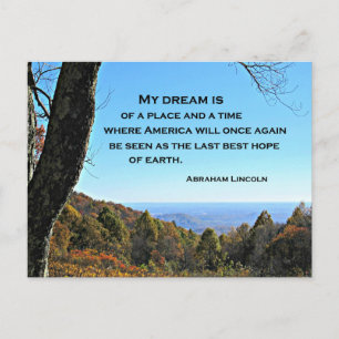 Zitat über Amerika von Abraham Lincoln Postkarte