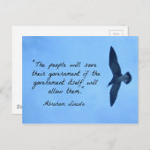 Zitat über Amerika von Abraham Lincoln Postkarte (Vorne/Hinten)