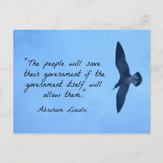 Zitat über Amerika von Abraham Lincoln Postkarte (Vorderseite)