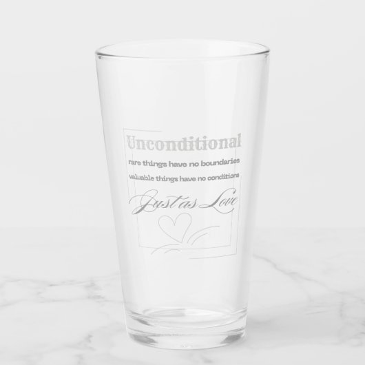 Zitat über bedingungslose Liebe  Glas (Vorderseite)
