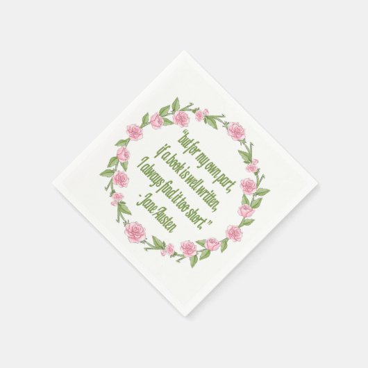 Zitat über Bücher von Jane Austen Serviette (Ecke)