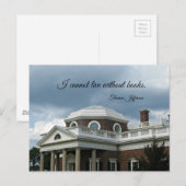 Zitat über Bücher von Thomas Jefferson Postkarte (Vorne/Hinten)