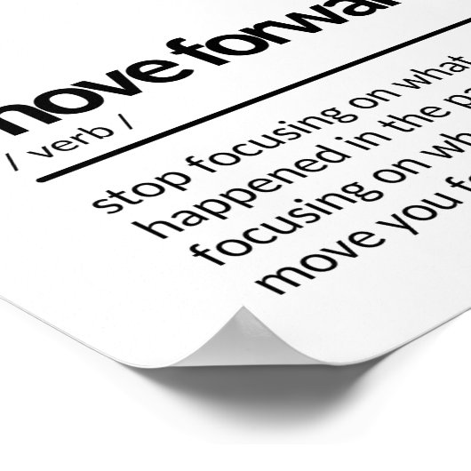 Zitat über das An- und Weiterfahren Poster (Ecke)