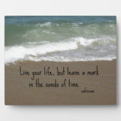 Zitat über das Leben: "Lebe dein Leben, aber verla Fotoplatte (Vorderseite)