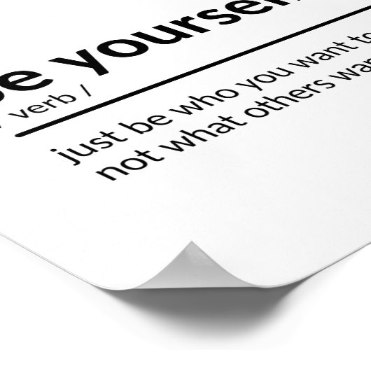 Zitat über dich selbst poster (Ecke)