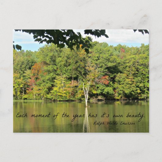 Zitat über die Jahreszeiten von R.W. Emerson Postkarte (Vorderseite)