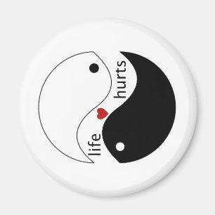 Zitat über die Kräfte des Lebens, Herz, Yin-Yang Magnet