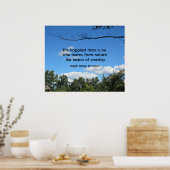 Zitat über die Natur von Emerson. Poster (Küche)