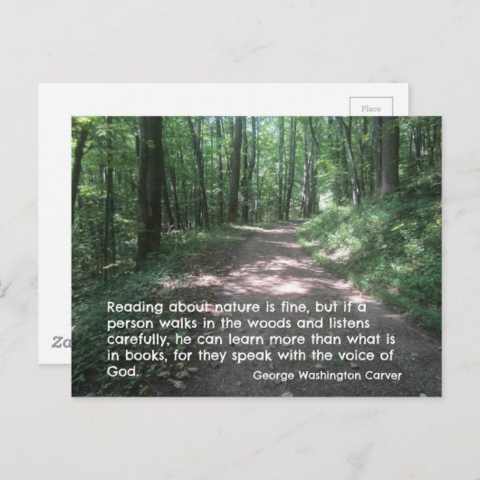 Zitat über die Natur von G.W. Carver Postkarte (Vorne/Hinten)