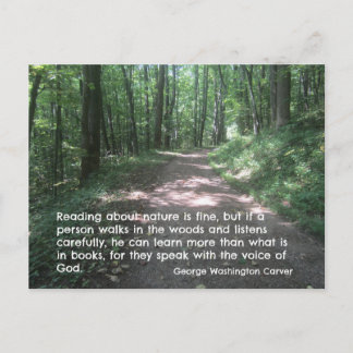 Zitat über die Natur von G.W. Carver Postkarte