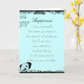 Zitat über Glück und Schmetterlinge Karte (Gelbe Blume)