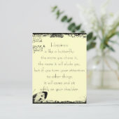 Zitat über Glück und Schmetterlinge Postkarte (Stehend Vorderseite)