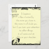 Zitat über Glück und Schmetterlinge Postkarte (Vorne/Hinten)