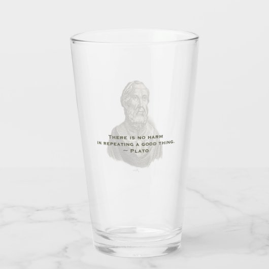 Zitat über gute Taten Philosoph Plato Glas (Rückseite)