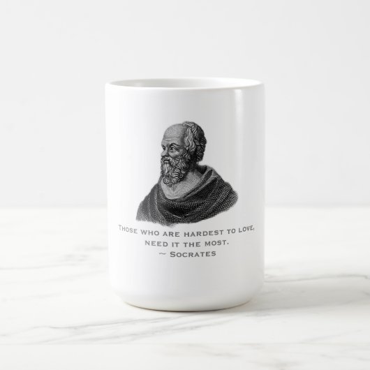 Zitat über Liebe Philosoph Sokrates Kaffeetasse (Mittel)