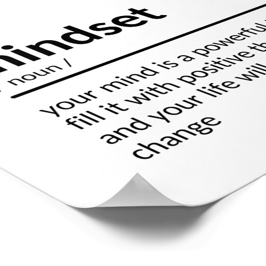Zitat über Mindset Poster (Ecke)
