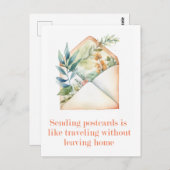 Zitat über Postkarten | Postübergang | Wasserfarbe (Vorne/Hinten)