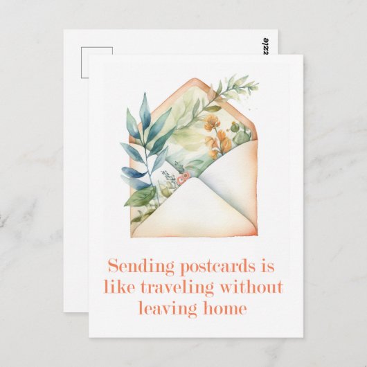Zitat über Postkarten | Postübergang | Wasserfarbe (Vorne/Hinten)
