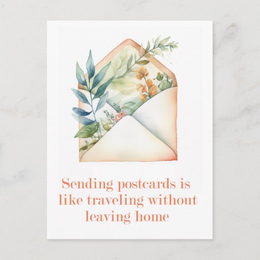Zitat über Postkarten | Postübergang | Wasserfarbe (Vorderseite)