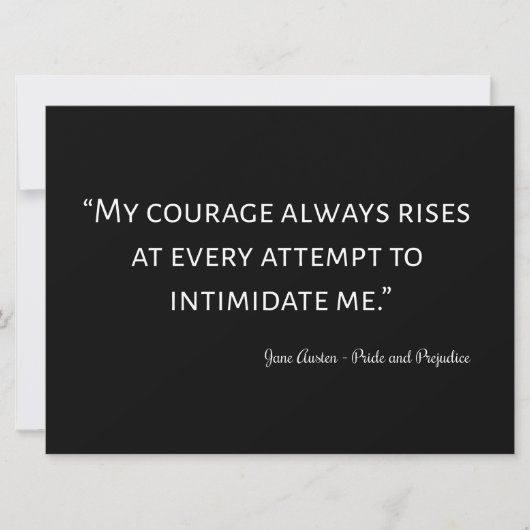 Zitat über Stolz und Vorurteile I Einladung (Vorderseite)