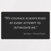 Zitat über Stolz und Vorurteile I Etiketten (Design 1)