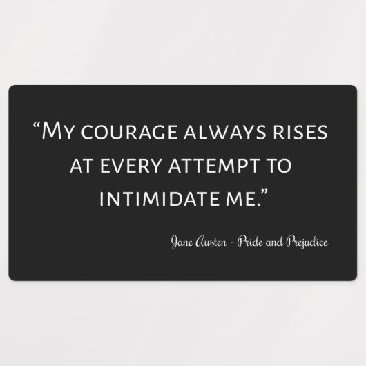 Zitat über Stolz und Vorurteile I Etiketten (Design 1)