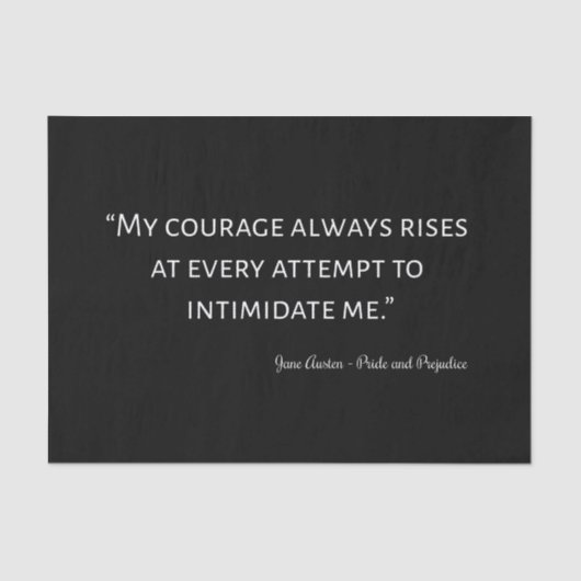 Zitat über Stolz und Vorurteile I Seidenpapier (Vorderseite)