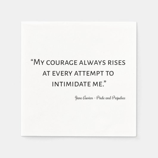 Zitat über Stolz und Vorurteile I Serviette (Vorderseite)