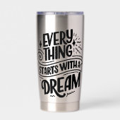 Zitat über Träume Thermobecher (Rückseite)