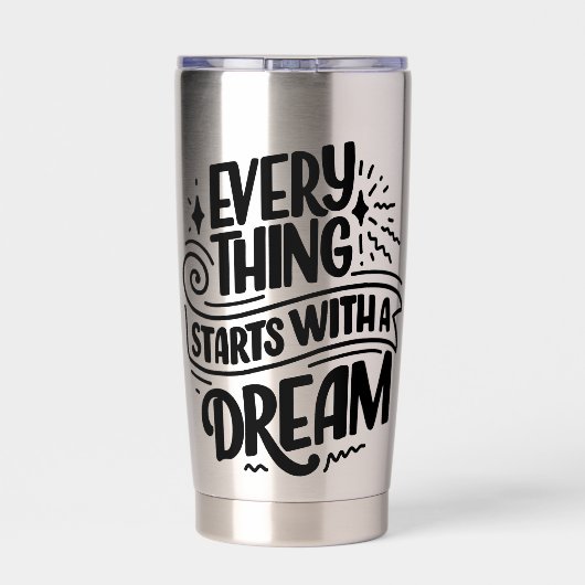 Zitat über Träume Thermobecher (Rückseite)