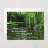 Zitat über Zeit und Angeln. Postkarte (Vorne/Hinten)