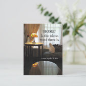 Zitat über Zuhause von Laura Ingalls Wilder Postkarte (Stehend Vorderseite)