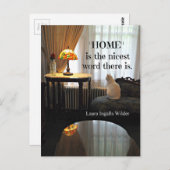 Zitat über Zuhause von Laura Ingalls Wilder Postkarte (Vorne/Hinten)