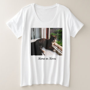 Zitat und Katzen Lustiges Foto Herz Pfote Vorne &  Große Größe T-Shirt