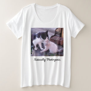 Zitat und Katzen Lustiges Foto vorne, hinten Herz Große Größe T-Shirt